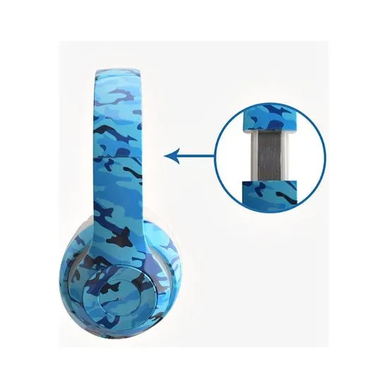 Blue Camo Wireless Stereo Headphones