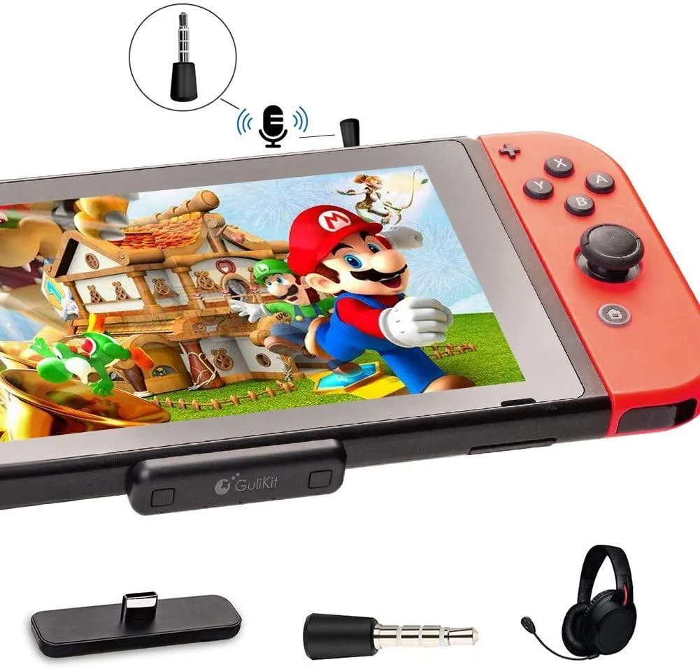 Bluetooth Adapter Route air Pro Support in-Game Voice Chat compatible with Nintendo Switch, Nintendo Switch Lite, PS4 and Laptops