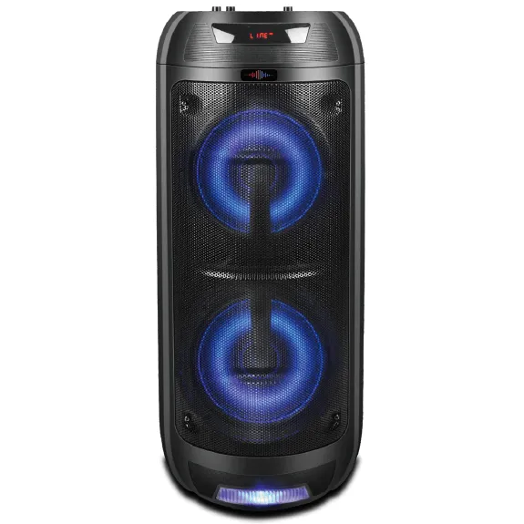 Bluetooth Double 8" Speaker With Led Display Screen, Mic Input & Rgb Light on the Woofer - Wattson