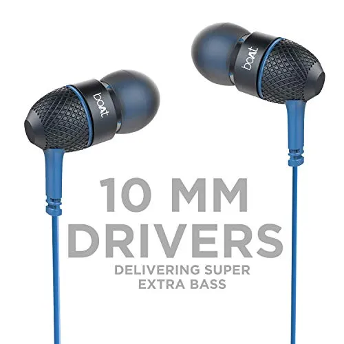 boAt Bassheads 220 Wired in Ear Earphones with Inline Mic(Blue)