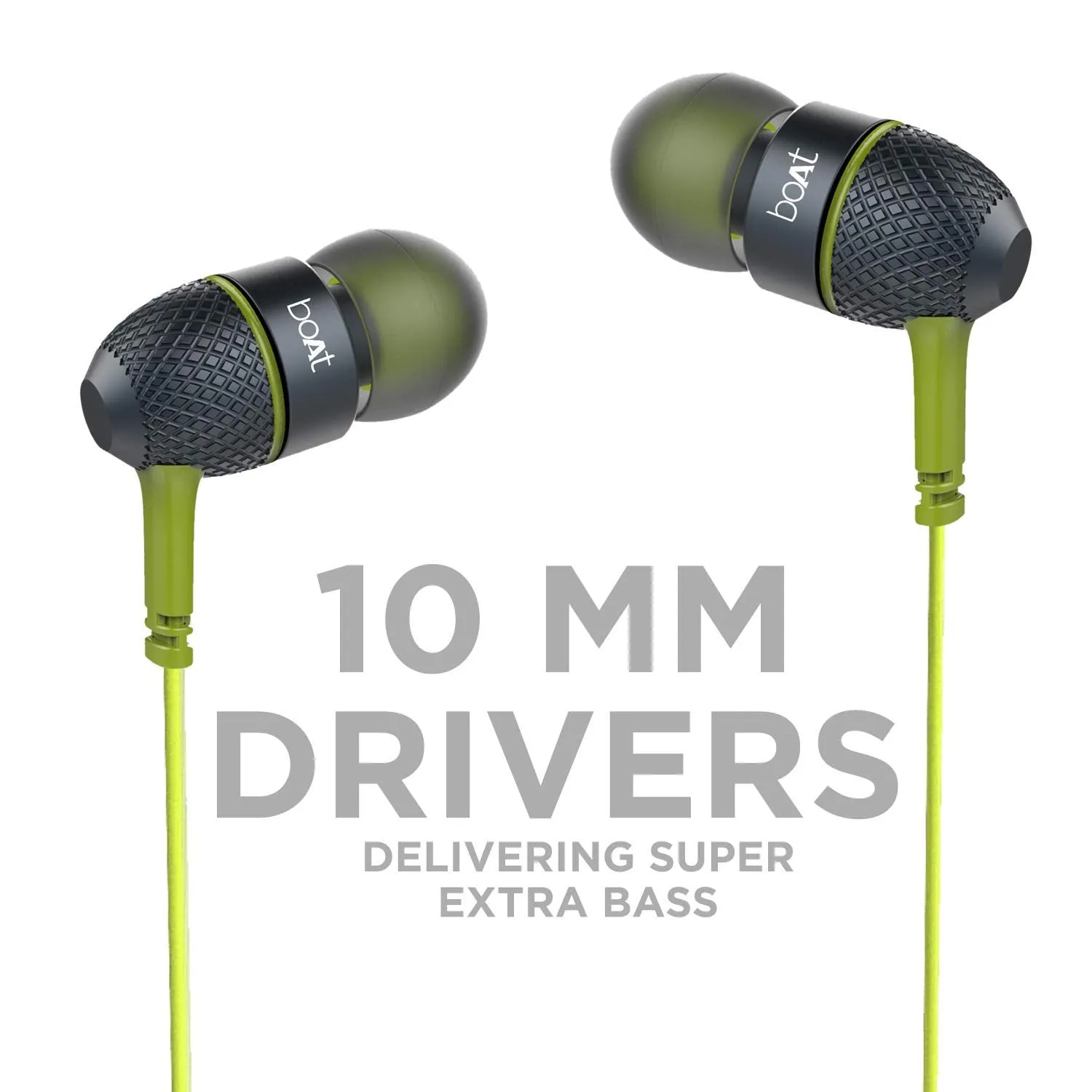 boAt Bassheads 225 Wired in Ear Earphone with Mic (Neon Lime)