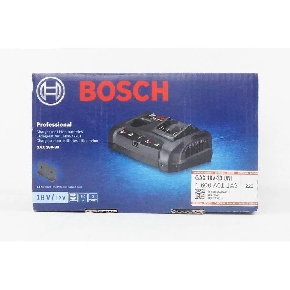 Bosch GAX 18V-30 Multi Battery Charger for Cordless (18V & 12V) (Open Seal)