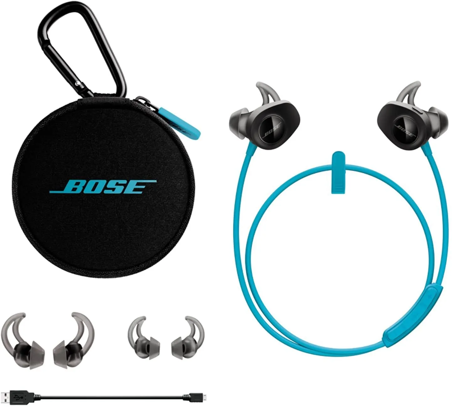 Bose 761529-0020 SoundSport, Wireless Earbuds, (Sweatproof Bluetooth Headphones for Running and Sports), Aqua