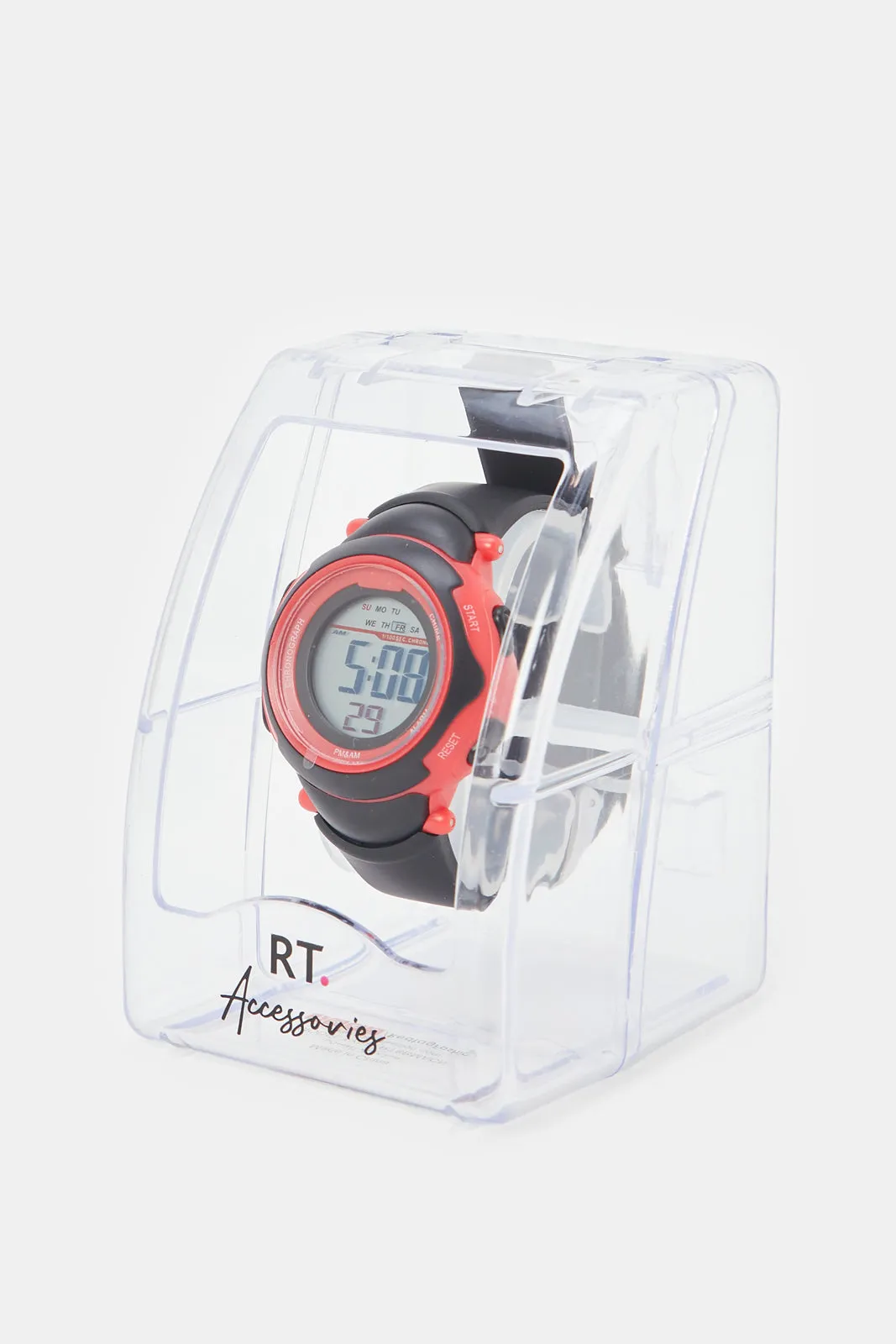 Boys Black And Red Multifunctional Digital Watch