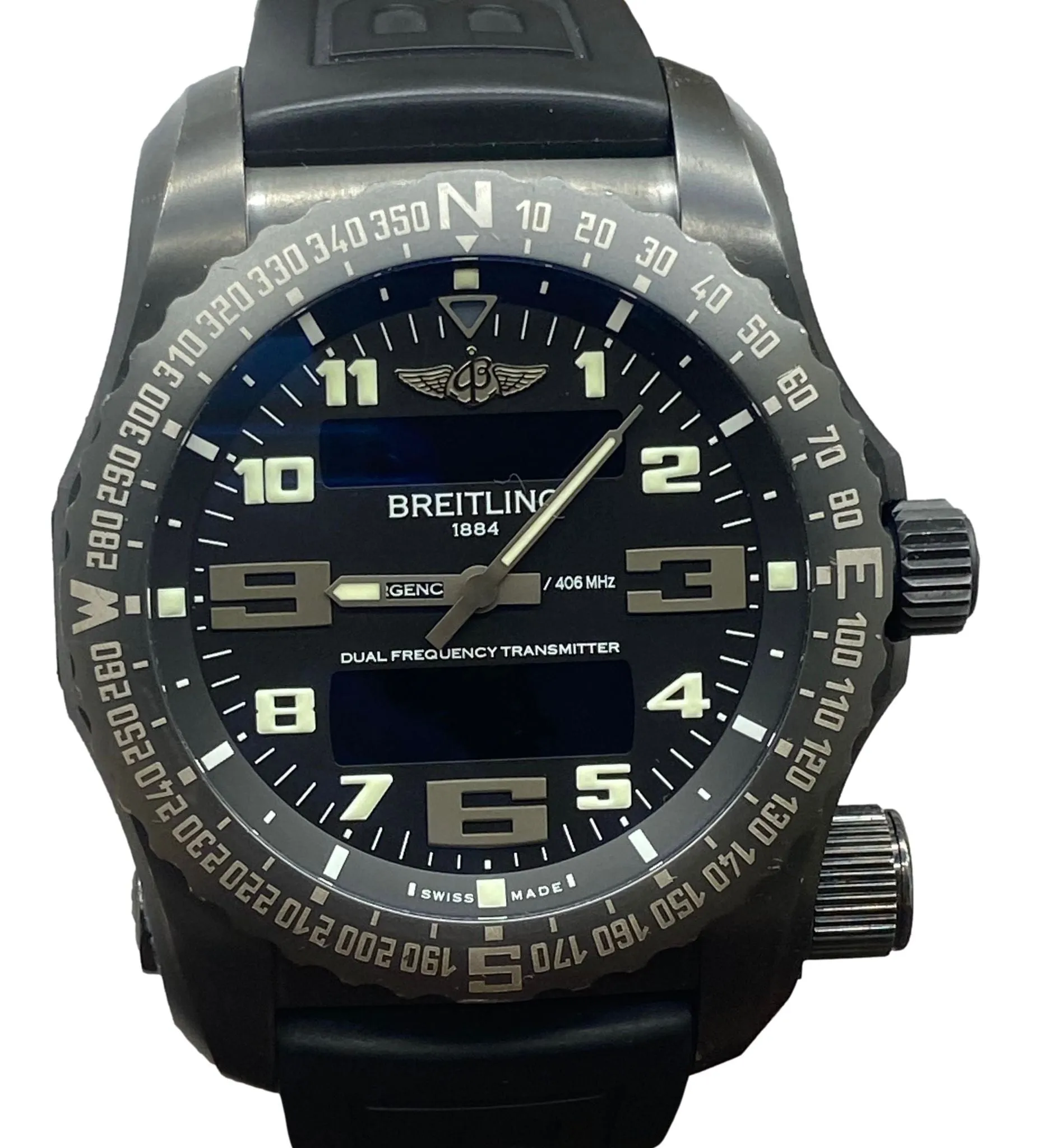 Breitling Emergency Night Mission V76325U1/BC46 Black Dial SuperQuartz Men's Watch