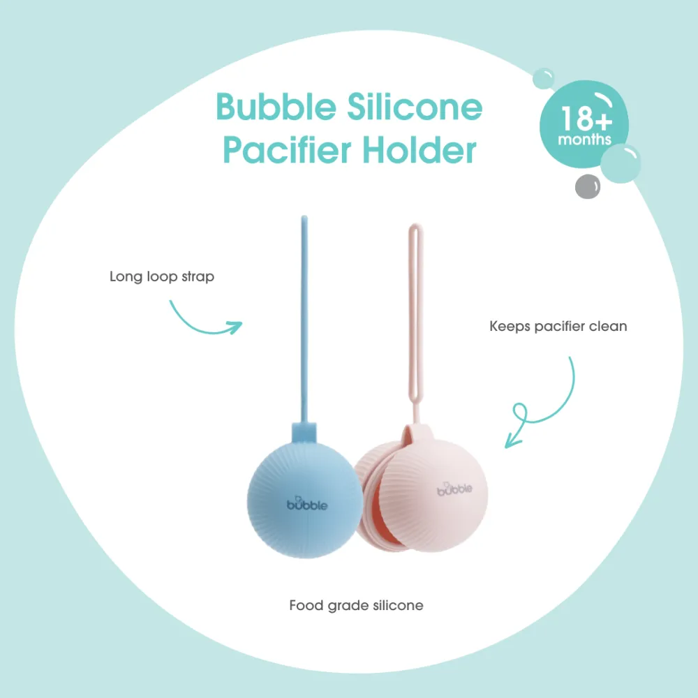 Bubble Silicone Pacifier Holder - Pink