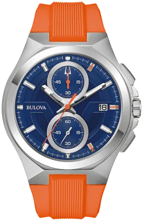 Bulova Marc Anthony Orange Band Mens Watch 96B407