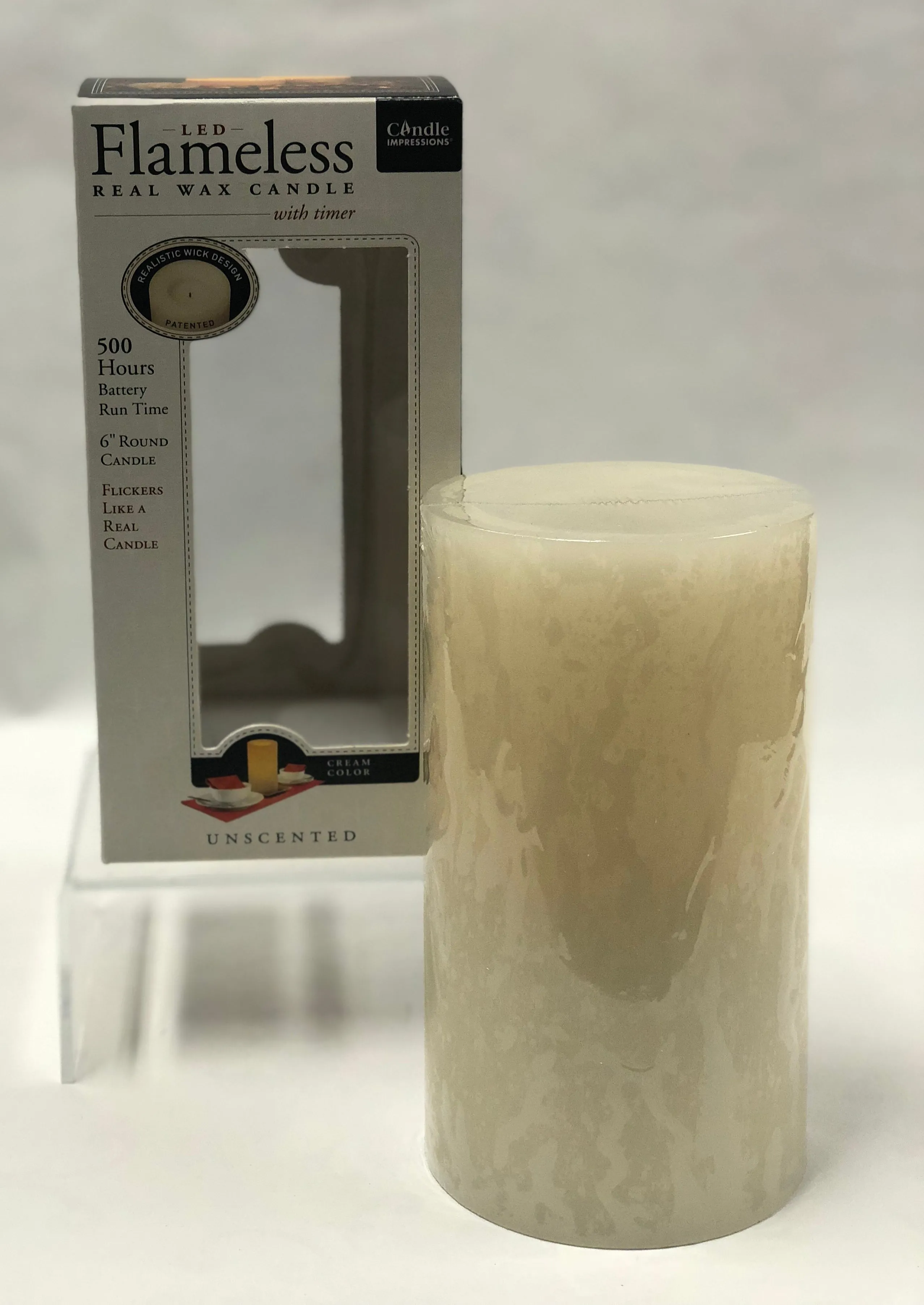 Candle Impressions -Battery Candle -Cream  6” Unscented