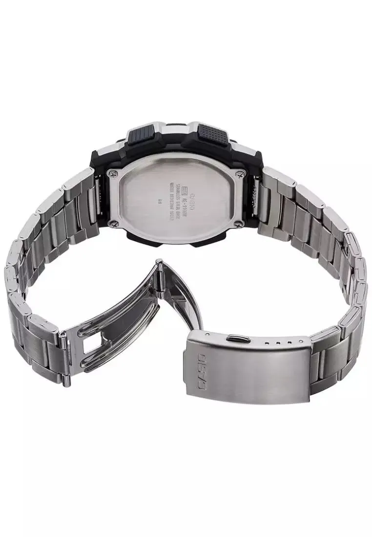 Casio AE-1100WD-1AVDF Men's Digital Silver Steel Band Sport Watch