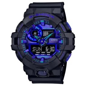 CASIO G-SHOCK (BLACK AQUA PURPLE) ANALOG-DIGITAL GA-700 SERIES GA700VB-1A