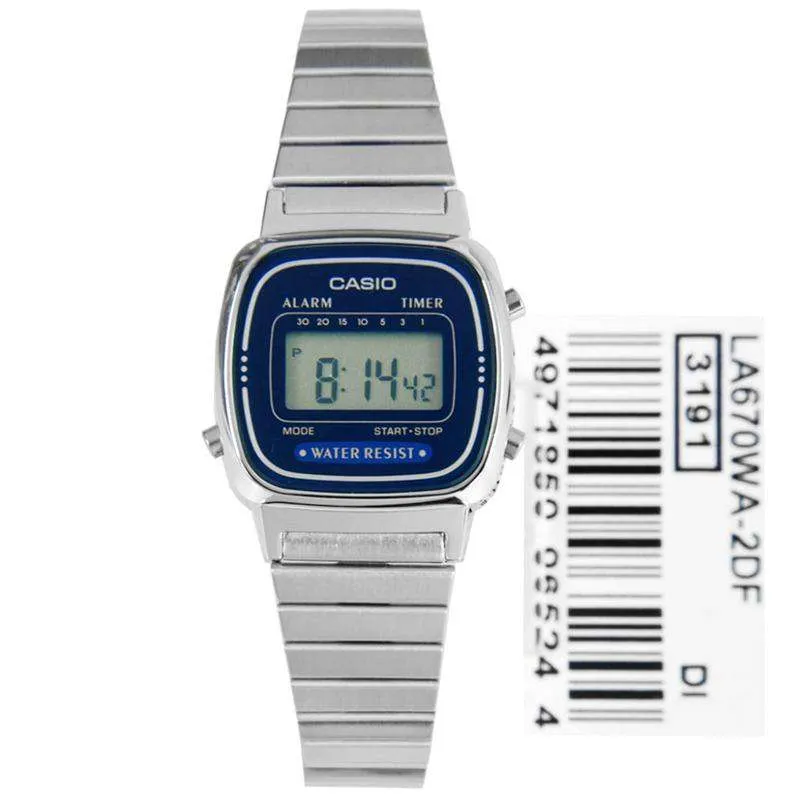 Casio LA670WA-2DF Silver Stainless Watch for Women