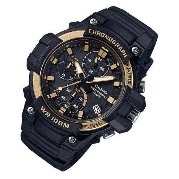 Casio MCW-110H-9AVDF Analog Chronograph Black Resin Strap Watch for Men