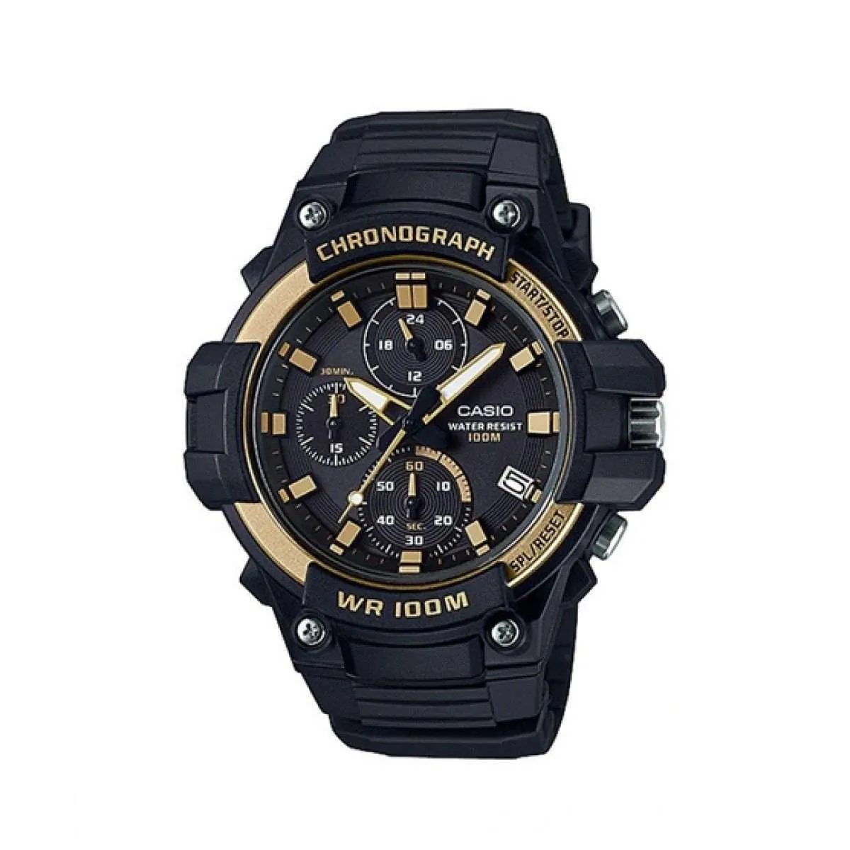 Casio MCW-110H-9AVDF Analog Chronograph Black Resin Strap Watch for Men