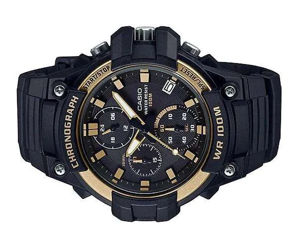 Casio MCW-110H-9AVDF Analog Chronograph Black Resin Strap Watch for Men