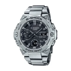 Casio Men's G-Shock Stainless Steel Analogue Digital Sport Watch Black Dial GSTB400D-1A