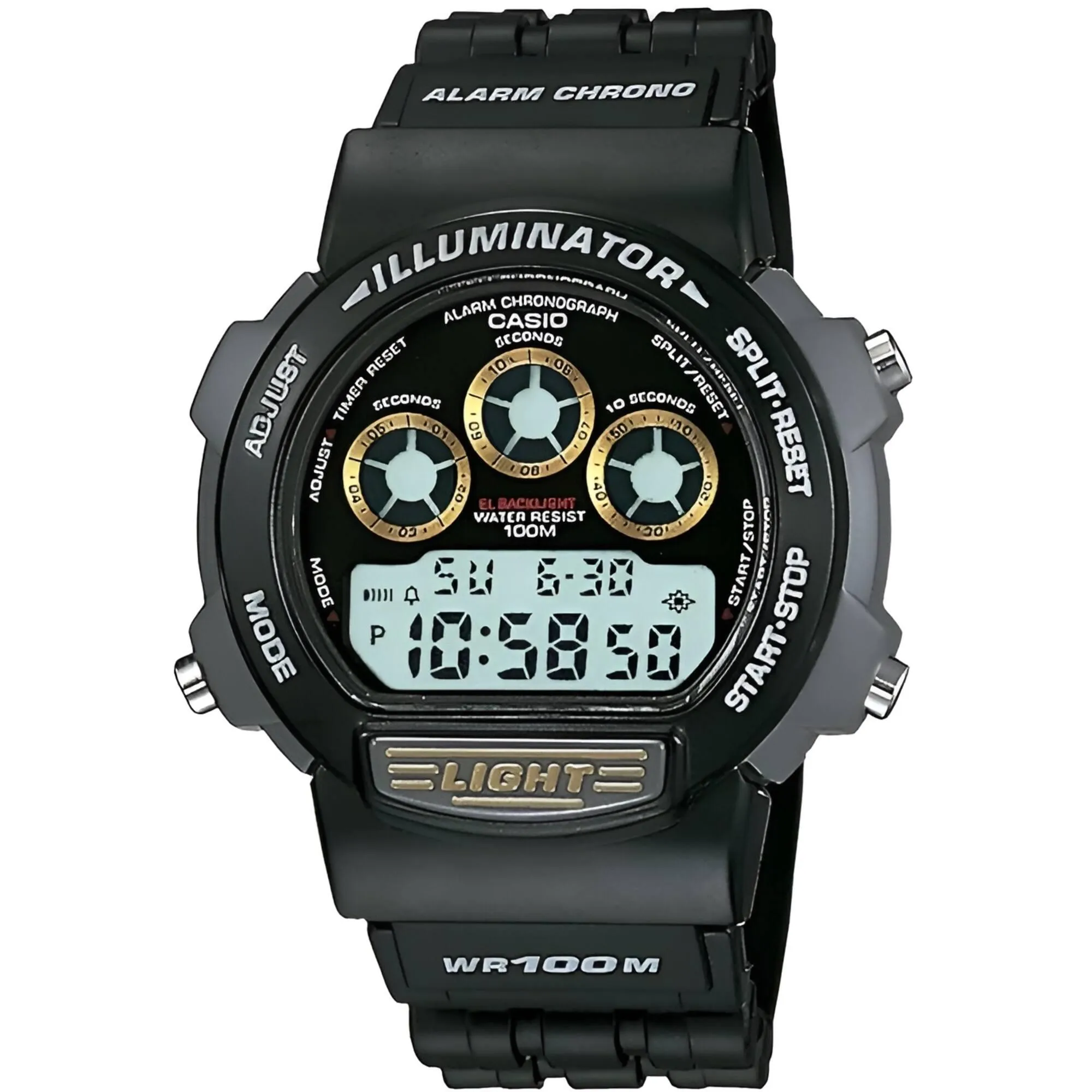 Casio Men's Watch - Illuminator Digital Sports Black Resin Strap | W-727H-1V