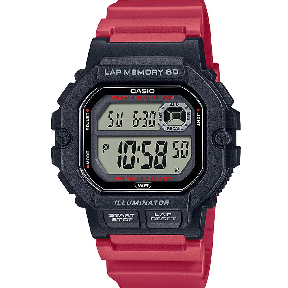 Casio WS1400H-4AV Red Digital