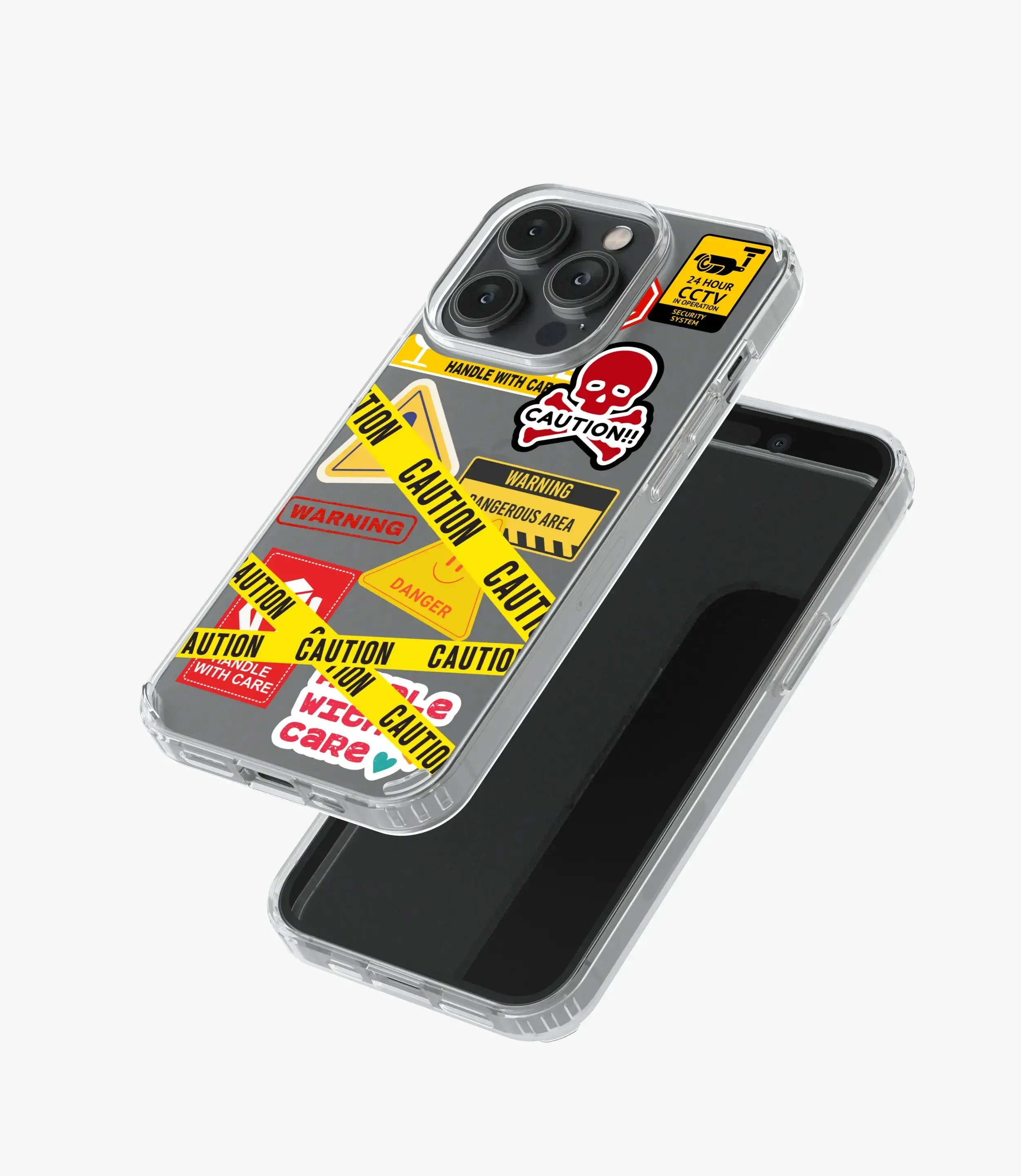 Caution Canvas Silicone Phone Case