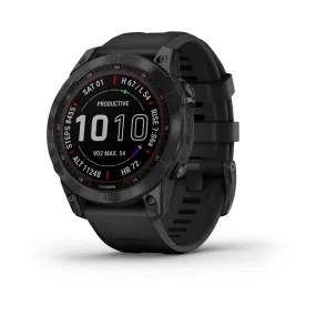 Ceas Sport / Smartwatch Garmin fenix 7s Sapphire Solar Edition, Titanium DLC, Carbon Gray (gri)