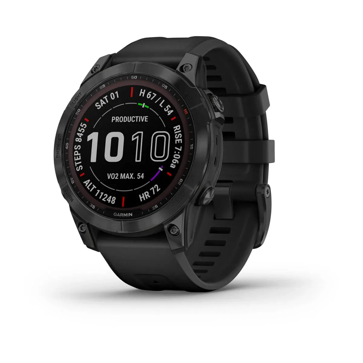 Ceas Sport / Smartwatch Garmin fenix 7s Sapphire Solar Edition, Titanium DLC, Carbon Gray (gri)