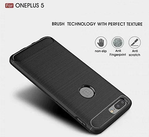 CEDO Rugged Armor TPU Military grade Shock Proof Back Cover Case for OnePlus 5 / One Plus 5(Black)