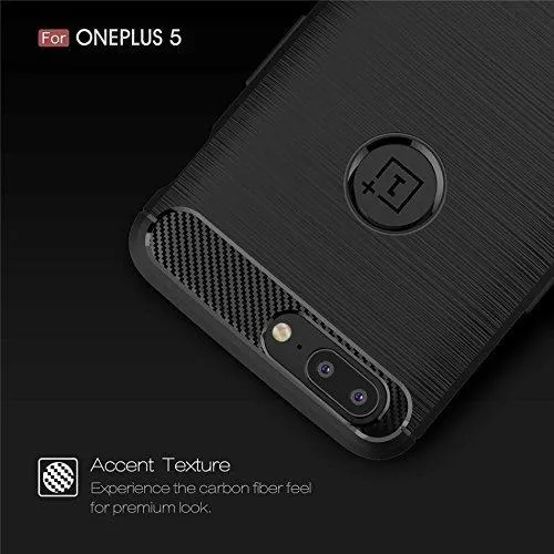 CEDO Rugged Armor TPU Military grade Shock Proof Back Cover Case for OnePlus 5 / One Plus 5(Black)