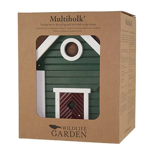 Combined Bird House and Bird Feeder Green Cottage