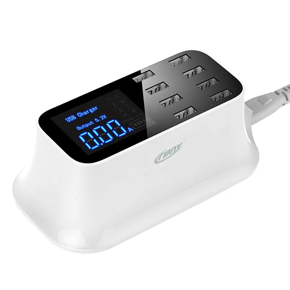 CRONY YC-CDA19 8-Port USB Charger Adapter Desktop Wall Charger Smart LED Display