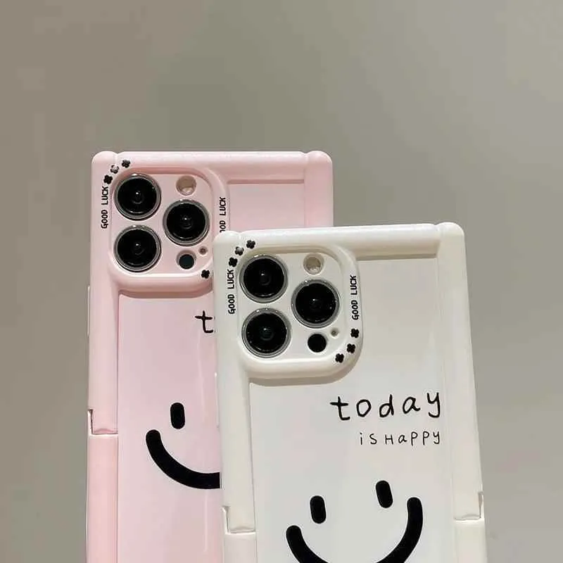 Cute Phone Cases - Lucky Happy Smile Holder Stand Case for iPhone 15/14/13/12 Pro Max - TSP292