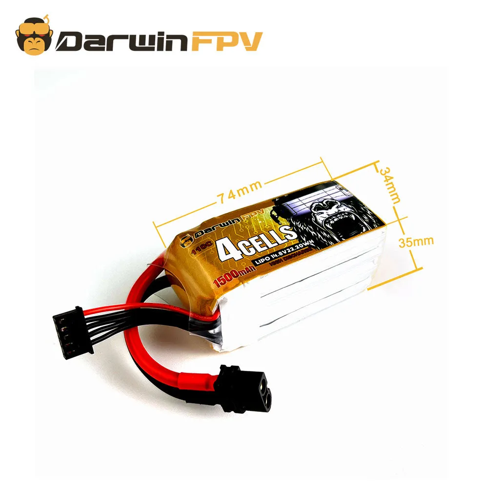 DarwinFPV 1500mAh 4S 14.8V 110C LiPo Battery