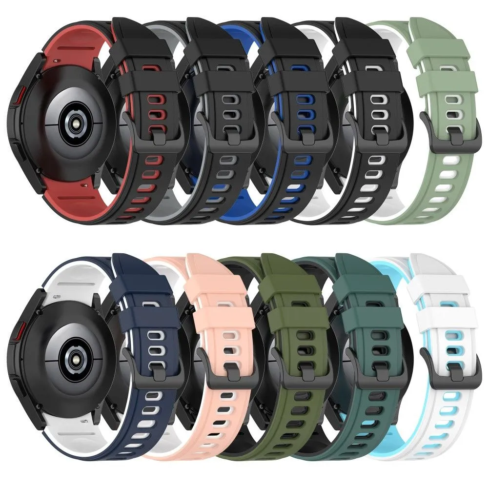 Dual color silicone watch strap for Samsung Galaxy Watch - Black / White