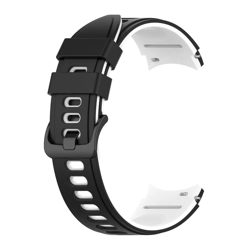 Dual color silicone watch strap for Samsung Galaxy Watch - Black / White