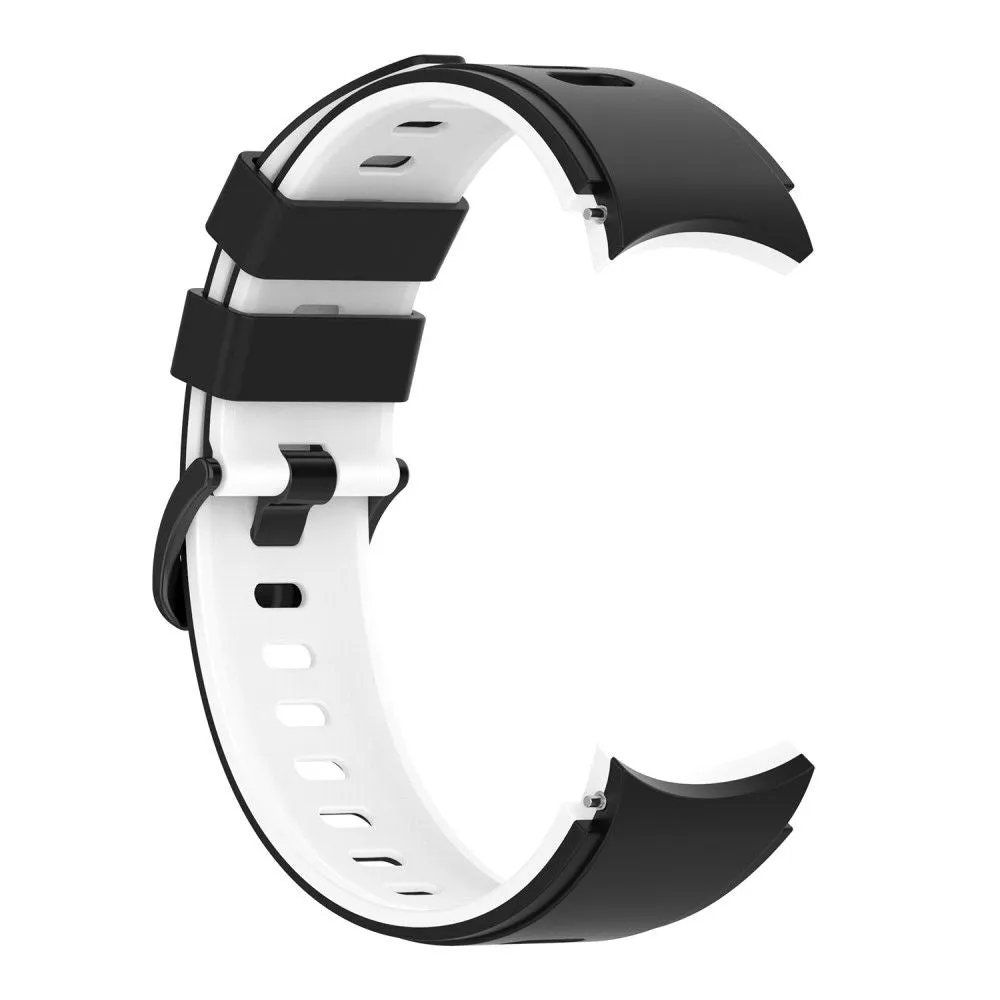 Dual color silicone watch strap for Samsung Galaxy Watch - Black / White