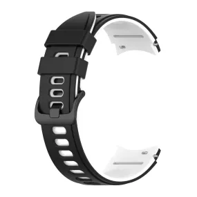 Dual color silicone watch strap for Samsung Galaxy Watch - Black / White