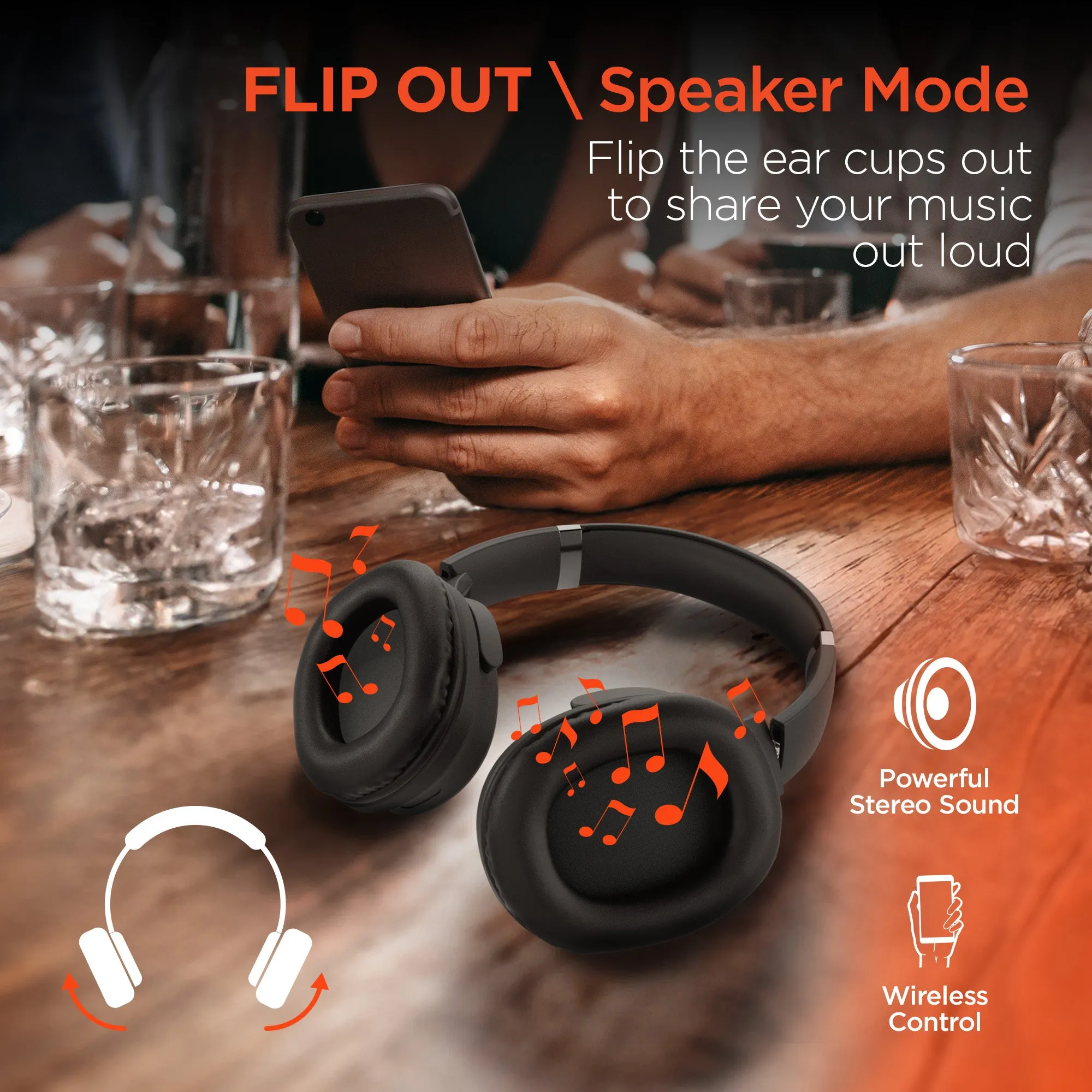 Flip 2-in-1 Wireless Headphones   Speaker | Black