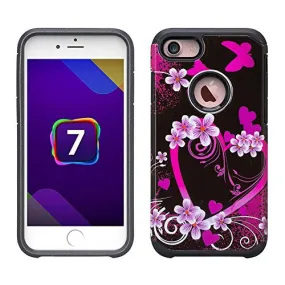 For iPhone 6S Case / 6 Case | Slim Hybrid Dual Layer Armor[Shock/Impact Resistant] Case for Apple Iphone 6S/6 - Heart Butterflies