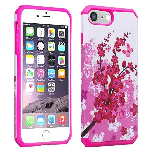 For iPhone 6S Plus Case / 6 Plus Case | Slim Hybrid Dual Layer Armor[Shock/Impact Resistant] Case for Apple Iphone 6S/6 Plus - Cherry Blossom