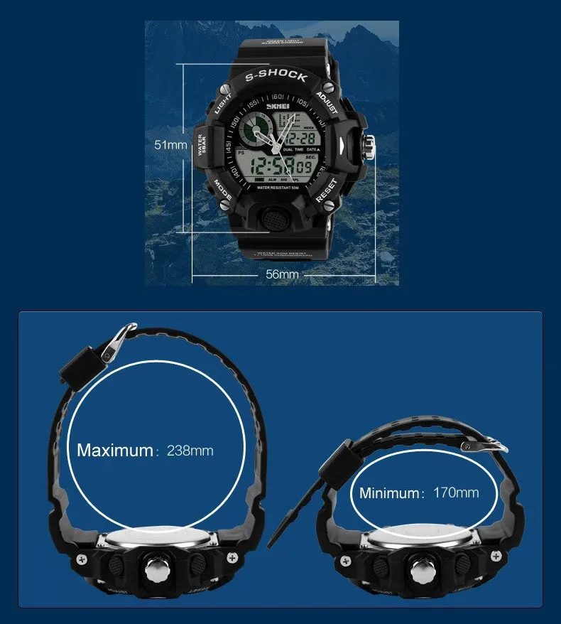 G Style Quartz Digital Camo Watch Men Dual Time Man Sports Watches Men Luxury Skmei S Shock Military Army