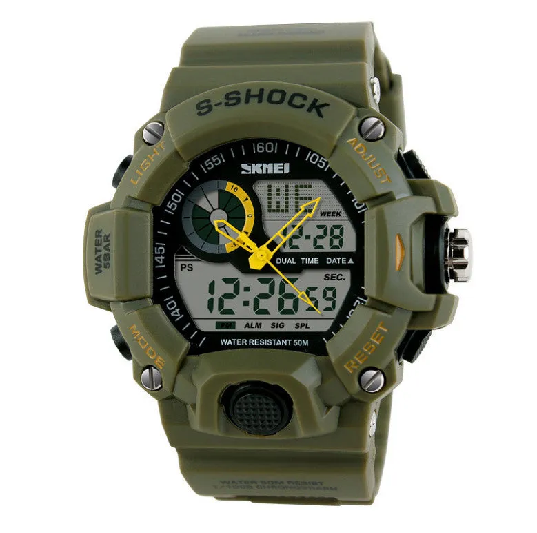 G Style Quartz Digital Camo Watch Men Dual Time Man Sports Watches Men Luxury Skmei S Shock Military Army