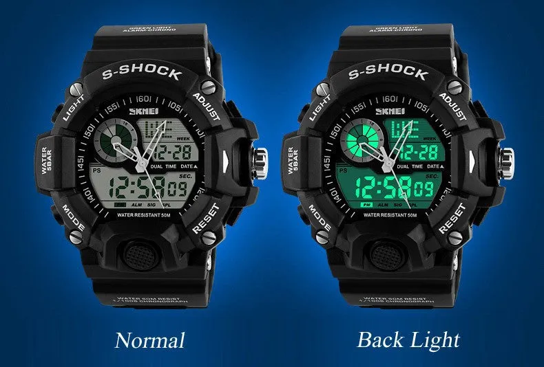 G Style Quartz Digital Camo Watch Men Dual Time Man Sports Watches Men Luxury Skmei S Shock Military Army