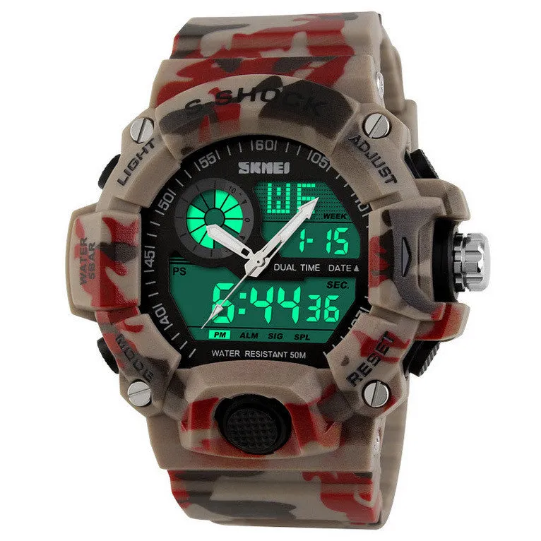 G Style Quartz Digital Camo Watch Men Dual Time Man Sports Watches Men Luxury Skmei S Shock Military Army