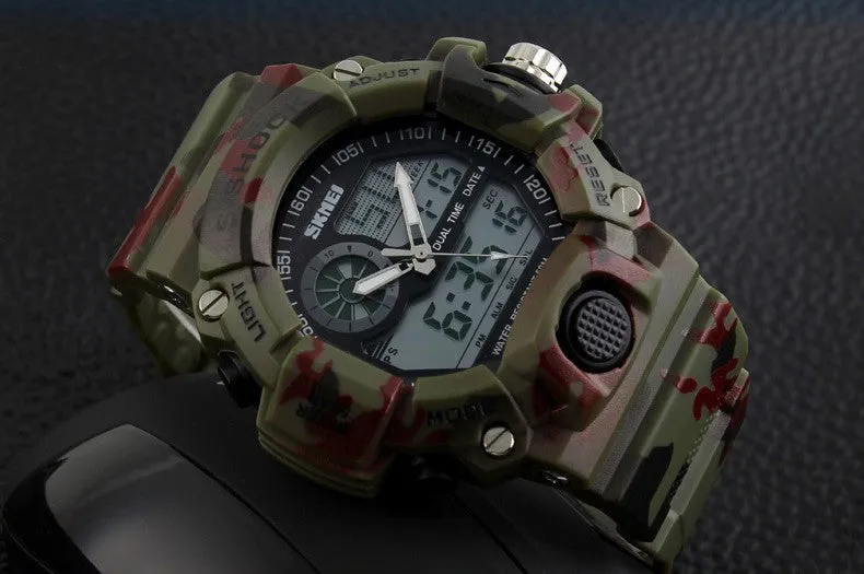 G Style Quartz Digital Camo Watch Men Dual Time Man Sports Watches Men Luxury Skmei S Shock Military Army