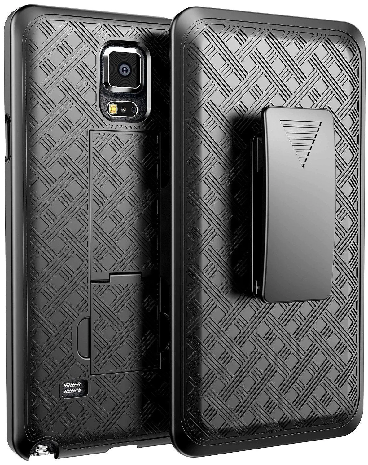 Galaxy Note Edge Case, Rugged Rotating Belt Clip Slim Holster Shell Combo Case for Samsung Galaxy Note Edge - Black