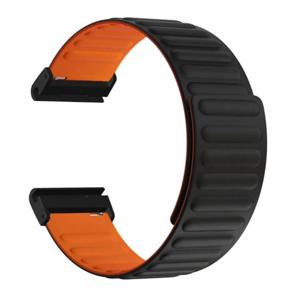 Garmin Descent MK2i Silicone Sport Magnetic Wristband - Black / Orange