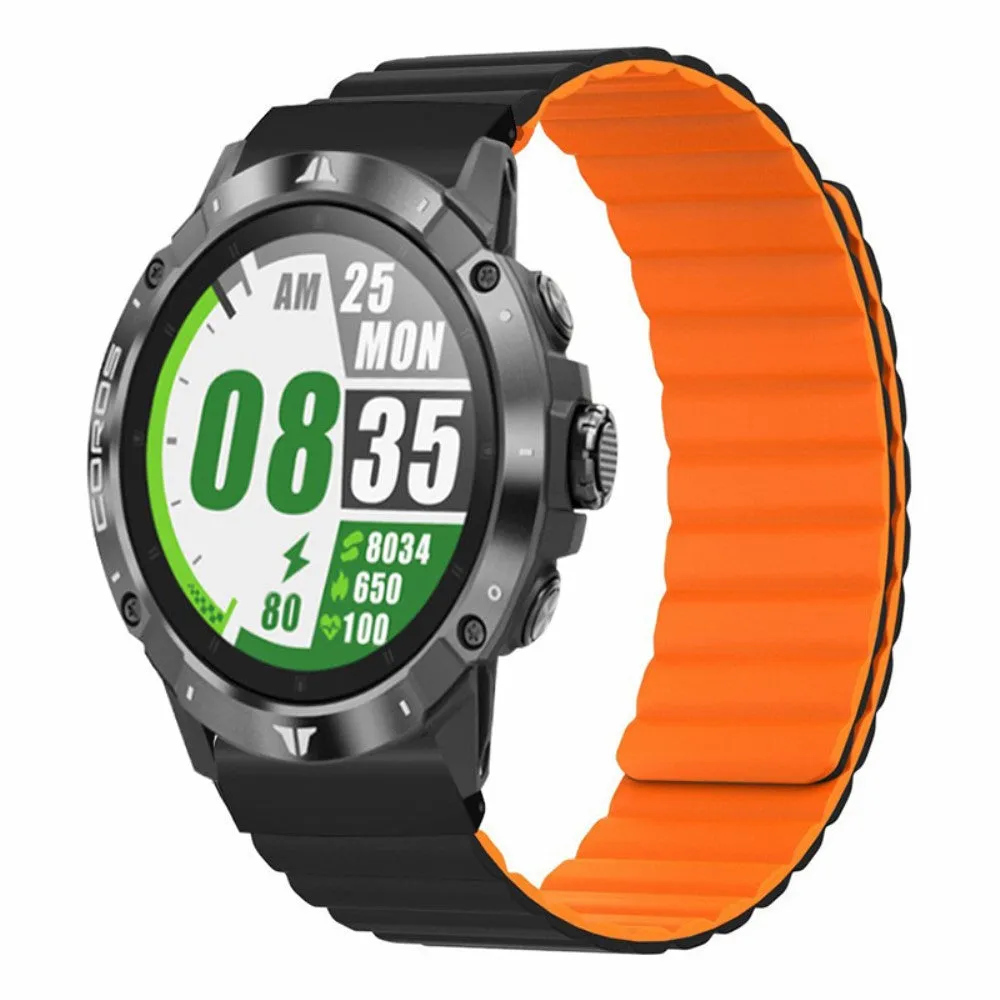 Garmin Descent MK2i Silicone Sport Magnetic Wristband - Black / Orange