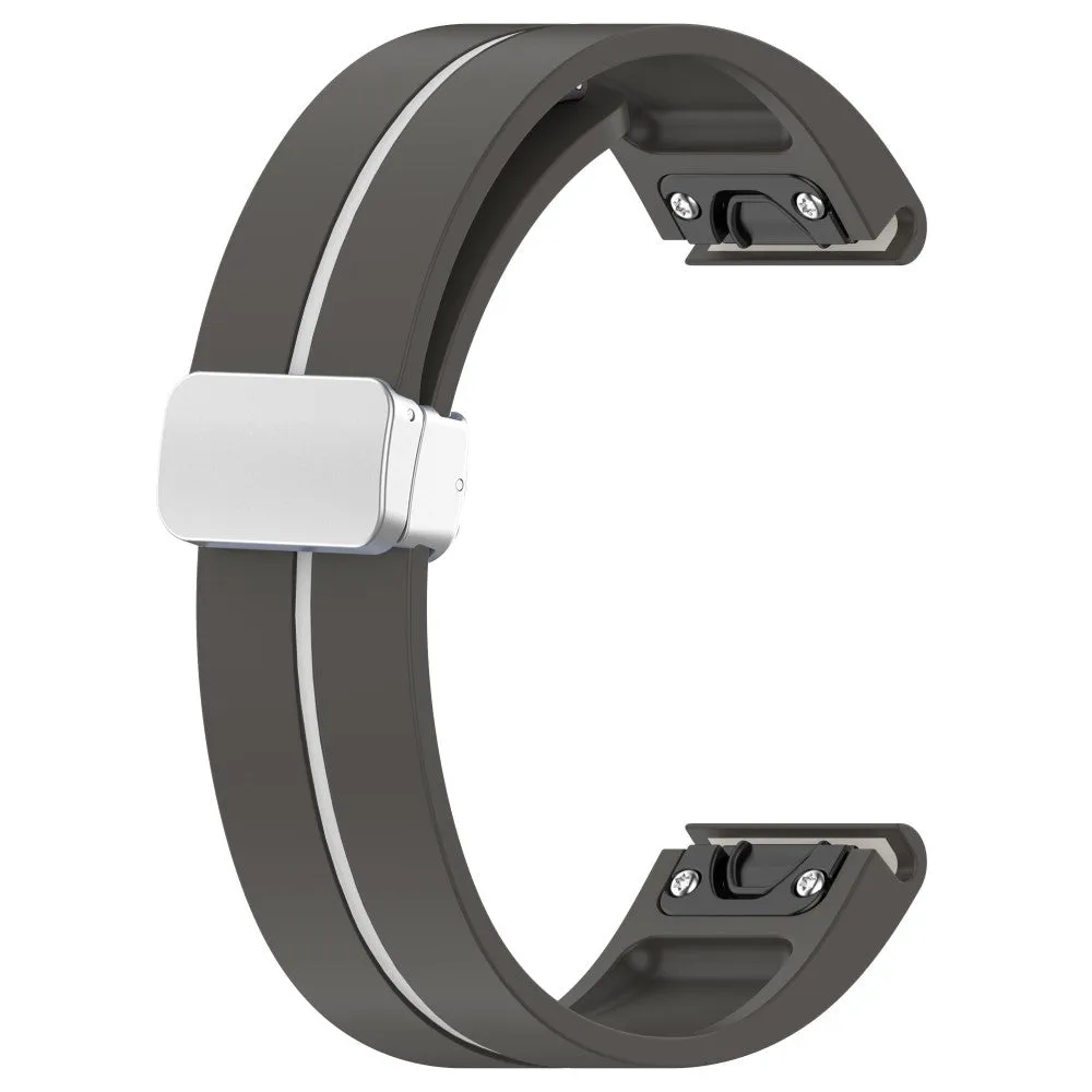 Garmin Fenix 6S silicone sports bracelet with magnetic clasp - gray / white