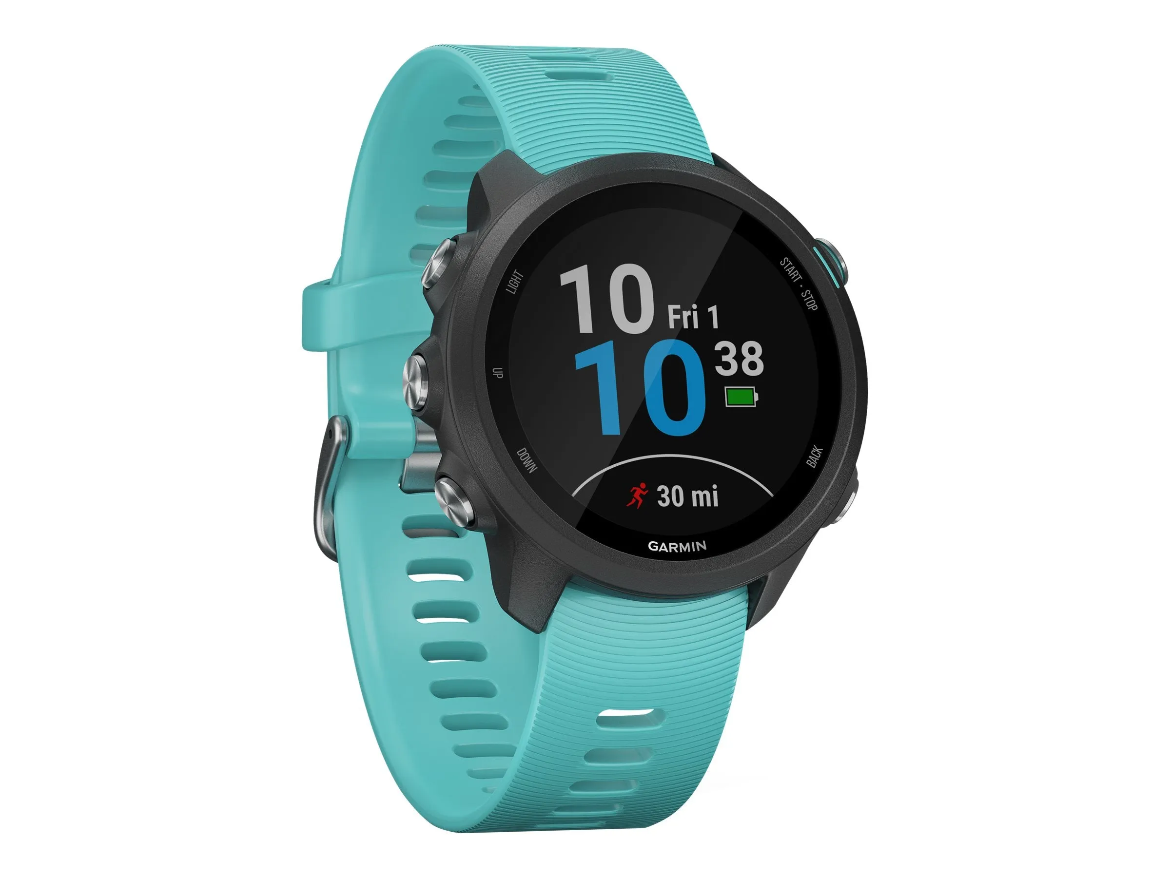 Garmin G1 010-02120-22 Forerunner® 245 GPS Running Smartwatch with Music in Aqua Unisex Watches Lexor Miami