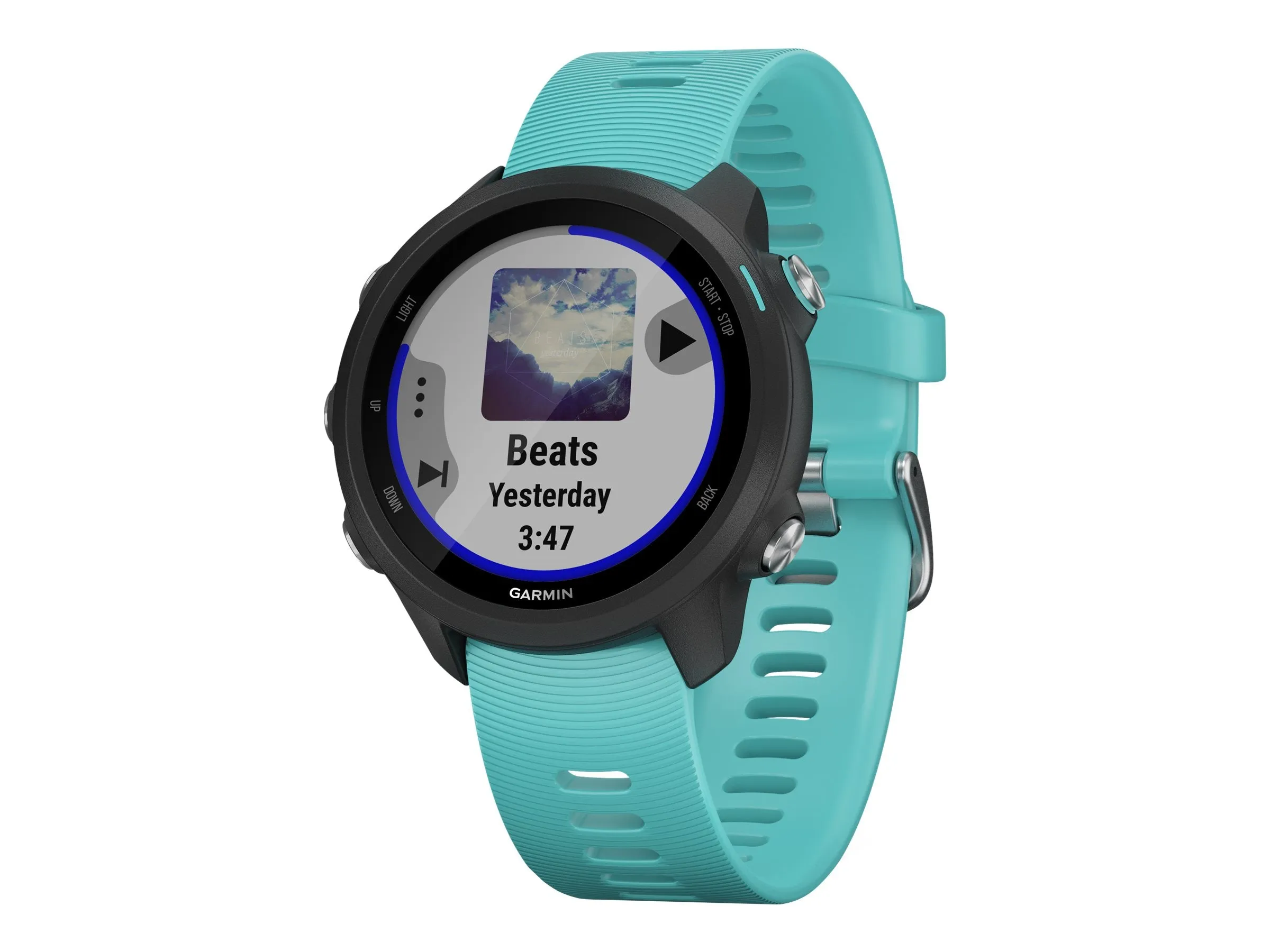 Garmin G1 010-02120-22 Forerunner® 245 GPS Running Smartwatch with Music in Aqua Unisex Watches Lexor Miami