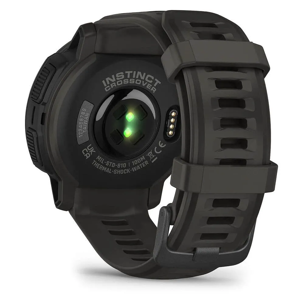 Garmin Instinct Crossover Solar Graphite 45mm Black Silicone Strap Watch