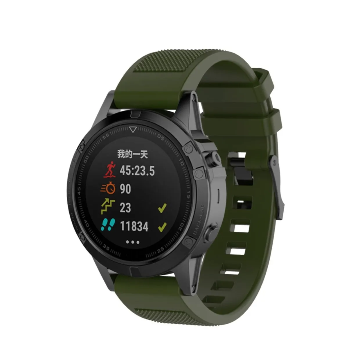 Garmin MARQ Driver Performance Edition silicone sports bracelet with 22mm quick release (170-220 mm) - dark green